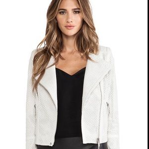 Rachel Zoe White Perforated Leather Moto Jacket 4